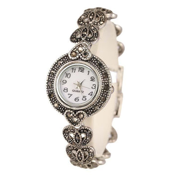 New Fashion Designer Promotion Tibetan Silver Crystal Bracelet Wristwatch For Women - The Jewellery Supermarket
